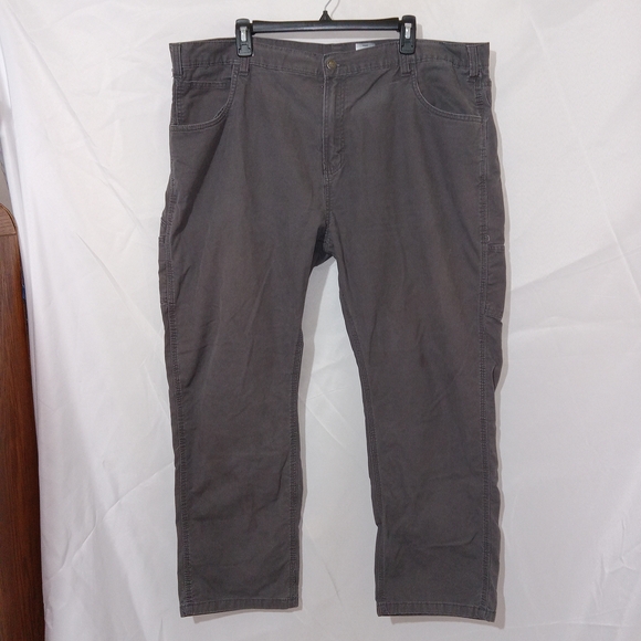 Berne Carpenter Pants Mens Sz 44×30 Gray Cotton Stretch Relaxed Fit Workwear GUC - Picture 1 of 13